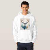 Herten met gewei en bos hoodie (Voorkant volledig)