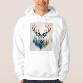 Herten met gewei en bos hoodie