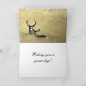 Herten met gewei Gelukkige Verjaardag Kaart (Binnen)