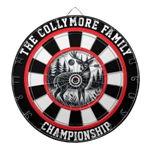 Herten met gewei in Bullseye Dartbord