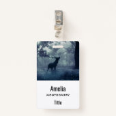 Herten met gewei in een schaduwrijk bos badge (Voorkant met clip)
