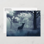 Herten met gewei in een schaduwrijk bos briefkaart (Voorkant / Achterkant)