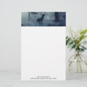 Herten met gewei in een schaduwrijk bos briefpapier (Staand voorkant)