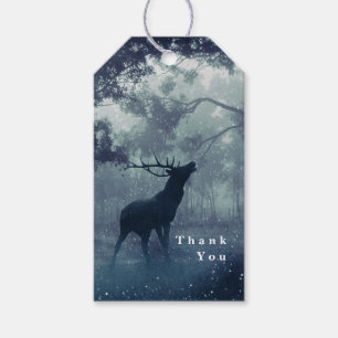 Herten met gewei in een schaduwrijk bos - Dank u Cadeaulabel