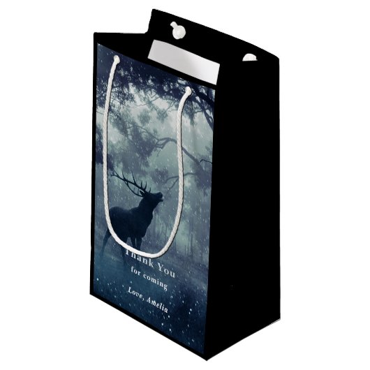 Herten met gewei in een schaduwrijk bos - Dank u Klein Cadeauzakje (Voorkant Gekanteld)