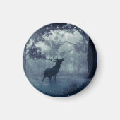 Herten met gewei in een schaduwrijk bos magneet (Voorkant)