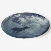 Herten met gewei in een schaduwrijk bos papieren bordje (Gekanteld)