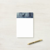 Herten met gewei in een schaduwrijk bos post-it® notes (Op bureau)