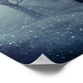 Herten met gewei in een schaduwrijk bos poster (Hoek)