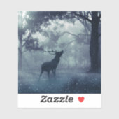 Herten met gewei in een schaduwrijk bos sticker (Vel)