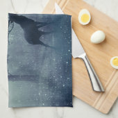 Herten met gewei in een schaduwrijk bos theedoek (Quarter Fold)