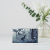 Herten met gewei in een schaduwrijk bos visitekaartje (Staand voorkant)