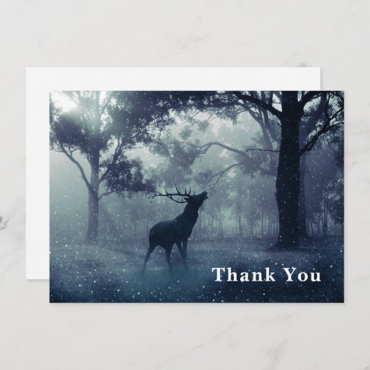 Herten met gewei in Shadowy Forest Bedankkaart (Voorkant / Achterkant)