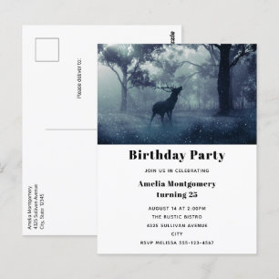 Herten met gewei in Shadowy Forest Briefkaart