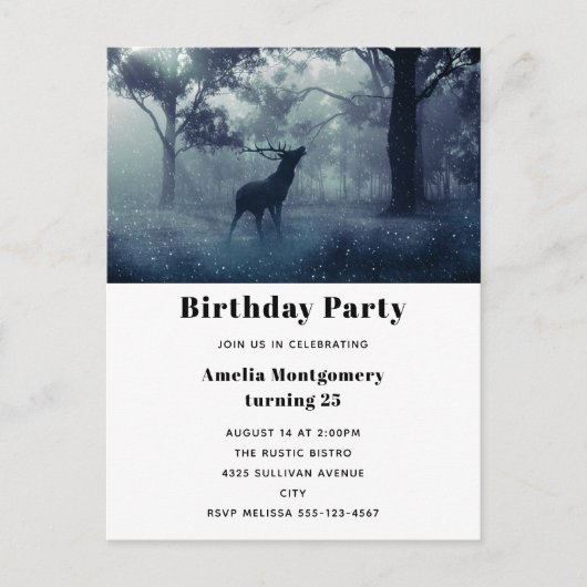 Herten met gewei in Shadowy Forest Briefkaart (Voorkant)