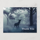 Herten met gewei in Shadowy Forest Dank u Briefkaart (Voorkant)