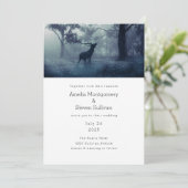Herten met gewei in Shadowy Forest Wedding Kaart (Staand voorkant)