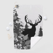 Herten met groot rek uit het bos golfhanddoek (Insitu)