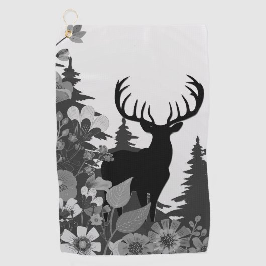 Herten met groot rek uit het bos golfhanddoek (Voorkant)