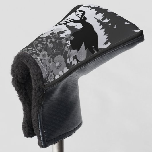 Herten met groot rek uit het bos golfheadcover (3/4 voorkant)