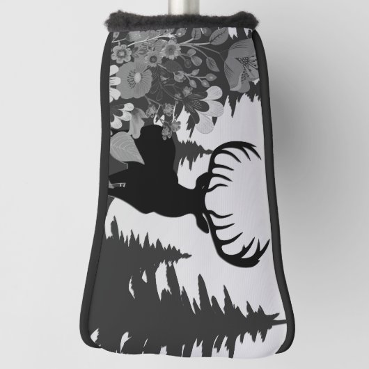 Herten met groot rek uit het bos golfheadcover (Draai 90)