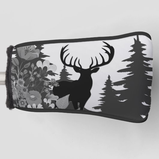 Herten met groot rek uit het bos golfheadcover (Voorkant)