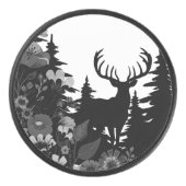Herten met groot rek uit het bos hockey puck (Voorkant)