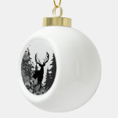 Herten met groot rek uit het bos keramische bal ornament (Rechts)