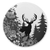 Herten met groot rek uit het bos keramische knop (Voorkant)