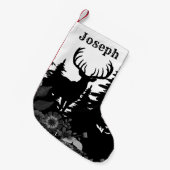 Herten met groot rek uit het bos kleine kerstsok (Voorkant (Hangend))