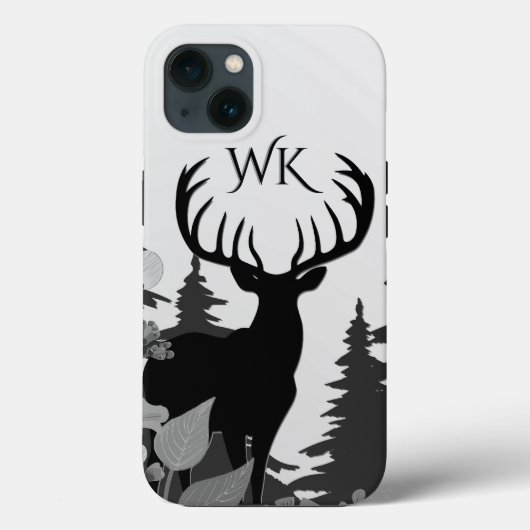 Herten met groot rek uit het bos Monogram Case-Mate iPhone Case (Achterkant)
