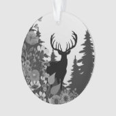 Herten met groot rek uit het bos ornament (voorkant)