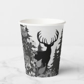 Herten met groot rek uit het bos papieren bekers (Achterkant)