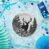 Herten met groot rek uit het bos papieren bordje (Feest)