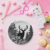 Herten met groot rek uit het bos papieren bordje (Feest)