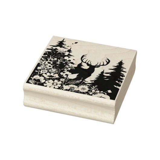 Herten met groot rek uit het bos rubberstempel (Stempel)