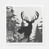 Herten met groot rek uit het bos servet (Voorkant)