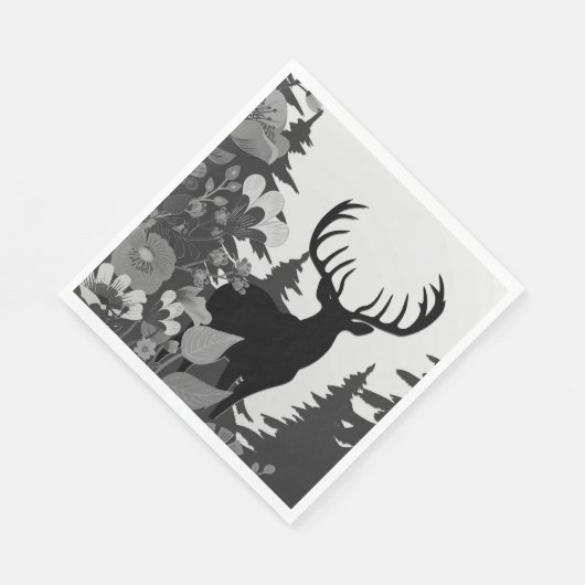 Herten met groot rek uit het bos servet (Hoek)