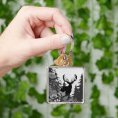 Herten met groot rek uit het bos sleutelhanger (Hand)