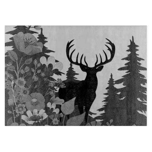 Herten met groot rek uit het bos snijplank (Voorkant)