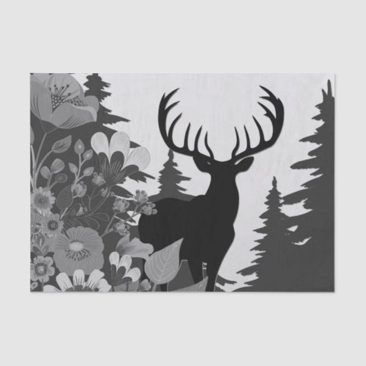 Herten met groot rek uit het bos tissuepapier (Voorkant)