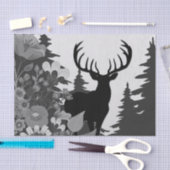 Herten met groot rek uit het bos tissuepapier (Craft)