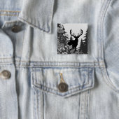 Herten met groot rek uit het bos vierkante button 5,1 cm (In situ)