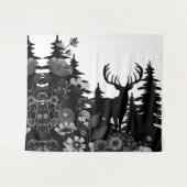 Herten met groot rek uit het bos wandkleed (Voorkant (horizontaal))