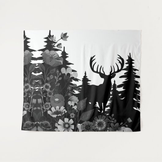 Herten met groot rek uit het bos wandkleed (Voorkant (horizontaal))