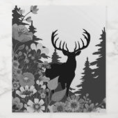 Herten met groot rek uit het bos wijn etiket (Enkel label)