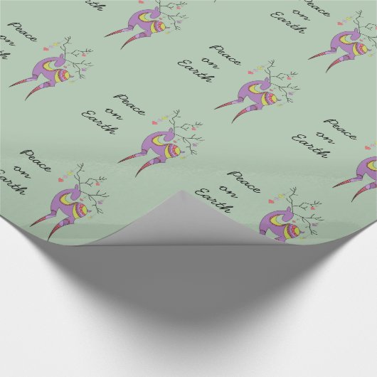 Herten met harten vrede op aarde cadeaupapier (Hoek)