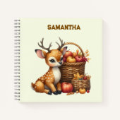 Herten met herfst oogst journaal met eigen naam notitieboek (Voorkant)