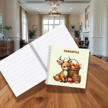 Herten met herfst-oogstthema met eigen naam journa