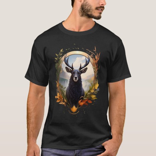 Herten met hoorns t-shirt (Voorkant)